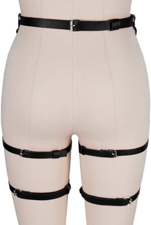 Корсет-зачіп для ніг з PU шкіри, чорний, корсет, зачіп для ніг, пу шкіра, чорний, корсетний пояс