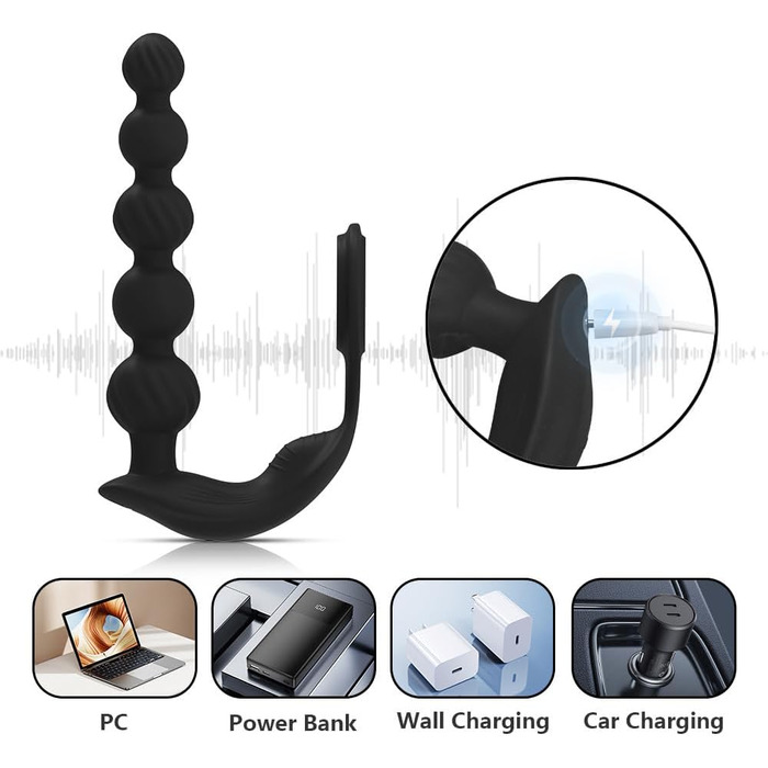 Анальні вібратори для чоловіків NAIXBTY з простатичним масажером, кільцем для пеніса та анальними кульками. 10 режимів вібрації, Butt Plug, секс-іграшки для чоловіків