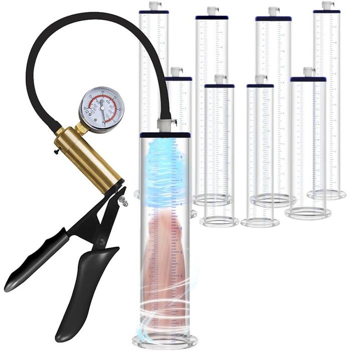 Насос для збільшення статевого члена Jpscor - преміум якість, з манометром, силіконовий, для чоловіків, SM-іграшка, вакуумний насос