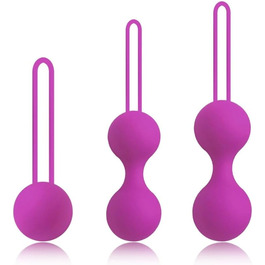 3 шт. Вагінальні кульки з перлами для жінок, силіконовий кегель-кулька, симулятор вагіни, тренажер для зміцнення м'язів (фіолетовий)