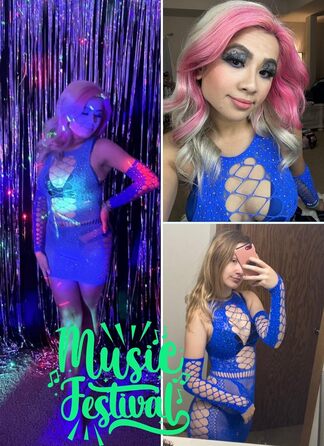 Елегантний жіночий костюм Ella Lust з мереживом та стразами - сет для вечірок, клубів, костюм з довгим платтям, мереживні рукавички, блакитний