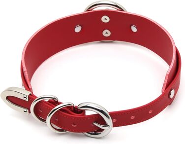 Чокер Lalatia з кільцем на шиї: стильна шкіряна шийна прикраса (червоний, срібло)