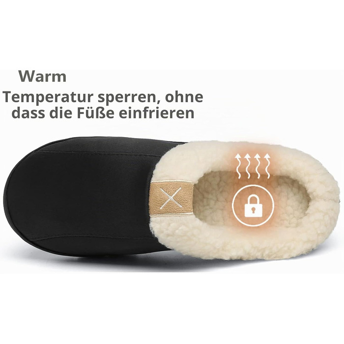 Чоловічі домашні капці з ефектом пам'яті Memory Foam, плюшеві замшеві пантофлі, чорні, розмір 44/45 EU