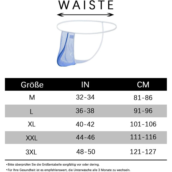 Сексуальна чоловіча білизна BIATWOWR: прозорі стрінги з дихаючого матеріалу, м'які, кольори: помаранчевий, жовтий, блакитний, розмір 3XL