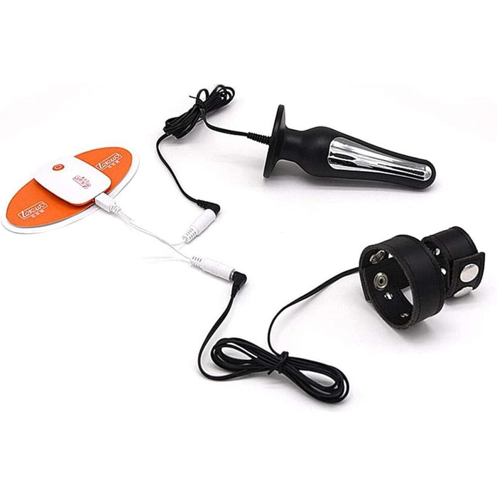 Електростимулятор для дорослих ZTHBYSB SM Folter – комплект з анальним плугом, кільцем для пеніса та пультом дистанційного керування