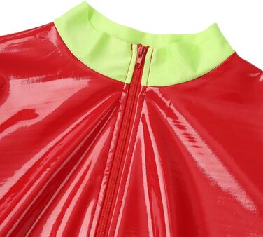 Костюм для косплею GRRKDFQ Erotiek: жіночий еротичний костюм, червоний комбінезон з довгим рукавом на блискавці (розмір L)