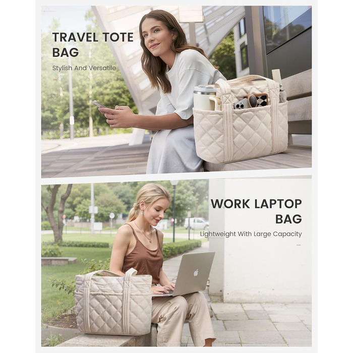 Жіноча сумка-шопер LOVEVOOK великого розміру, м'яка дута сумка Tote Bag для ноутбука 17.3