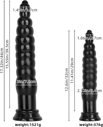 Анальний масажер Soarvlorfy з присоскою, XXL, чорний. Двосторонній анальний дилататор для чоловіків та жінок.