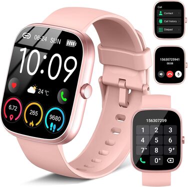 Смарт-годинник унісекс 1.91'' HD 2026 з Bluetooth, фітнес-трекер з пульсометром, моніторингом сну та SpO2, 113+ спортивних режимів, водонепроникний IP68 для Android та iOS (Рожевий)