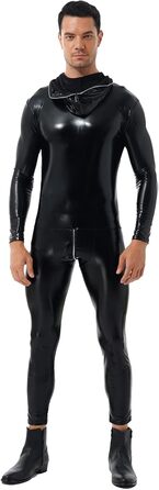 Костюм-комбінезон з латексу YiZYiF для чоловіків, чорний, S-XXL