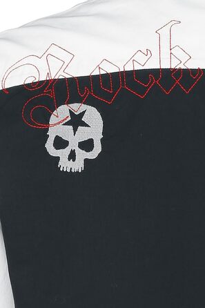 Чоловіча сорочка Rock Rebel з рок-принтом XXL чорно-біла