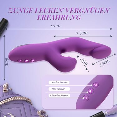 Вібратор для жінок: набір для клітора, сексуальна іграшка з нагріванням, 10 режимів вібрації, стимулятор для пар, фіолетовий