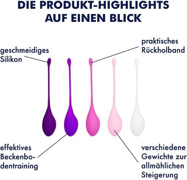 Набір для тренування м'язів тазового дна EIS Liebeskugeln | 5 шт. | Силікон | З гумкою | 30-114г