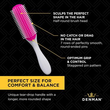 Щітка для кучерявого волосся Denman D3 Cherry Blossom — професійна стилізуюча щітка для розплутування, розділення та формування локонів