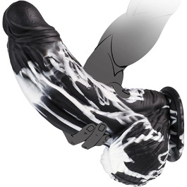 Анальний секс-іграшка XXL 'Фентезі' - великий силіконовий дилда з соскою, чорного кольору, для чоловіків та жінок