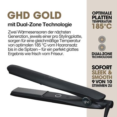 Випрямляч для волосся ghd gold Glätteisen: багатофункціональний стайлер для гладкого та шовковистого ефекту Anti-Frizz, чорний