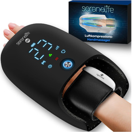 Електрична масажна маска для очей SereneLife з підігрівом, Bluetooth, вібрацією та охолодженням для зняття втоми та покращення сну