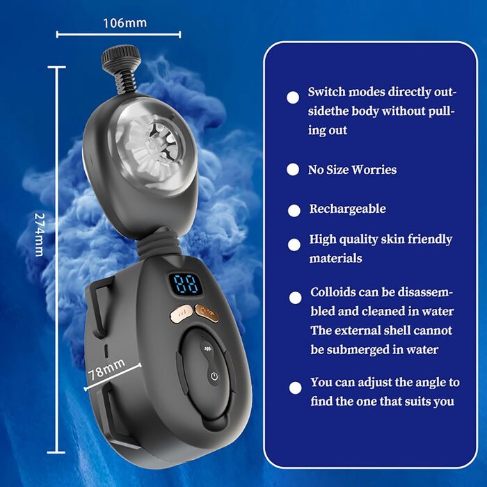 Мастурбатор з 9 режимів вібрації та рухів для чоловіків, іграшка для дорослих з реміннем для рук, інтимна іграшка для інтенсивної стимуляції LZYLWC