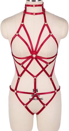 Жіночий корсет-нагрудник BANSSGOTH: стильний аксесуар у готичному стилі, регульований, для фестивалів та вечірок, червоний