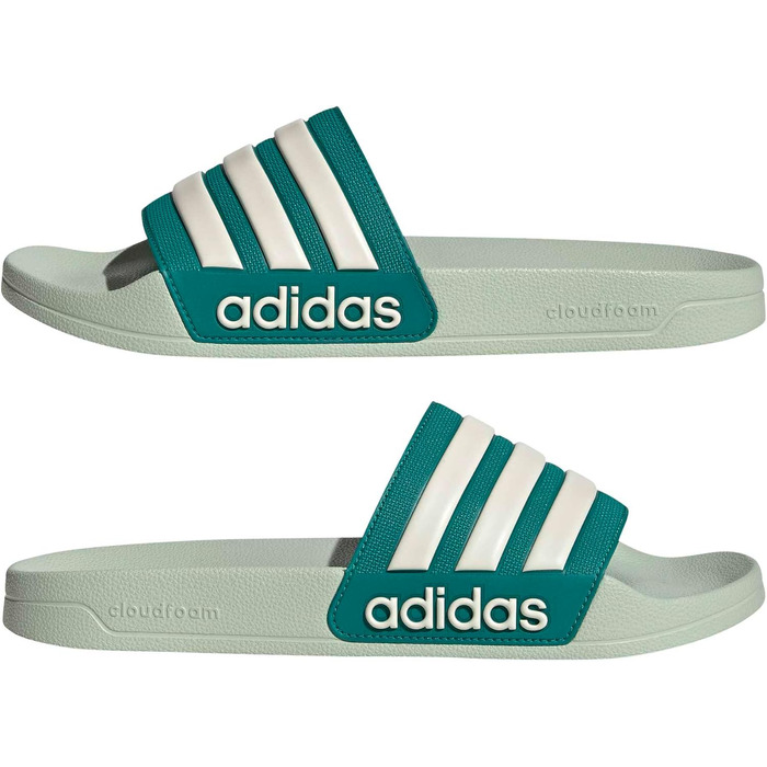 Чоловічі тапочки-шльопанці adidas Adilette Shower Velcro Linen Green Wonder White Equipment Green, розмір 43 EU