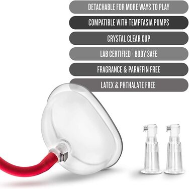 Масажер для грудей та інтимної зони з 2 насадок для сосків та 1 насадкою для грудей, для початківців