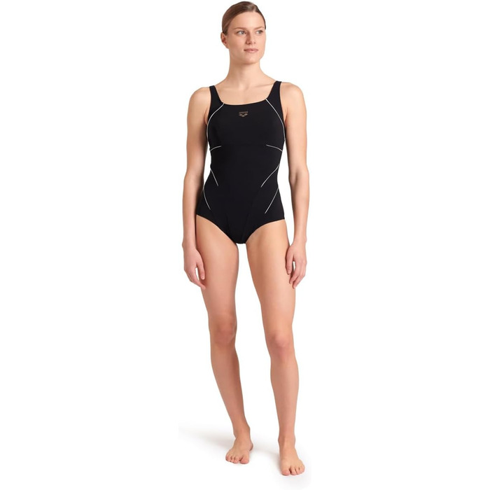 Купальник жіночий Arena Jewel One Piece Low C Cup 44 Чорно-білий