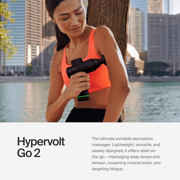 Перкусійний масажер Hyperice Hypervolt Go 2 для глибокого масажу тканин, чорний