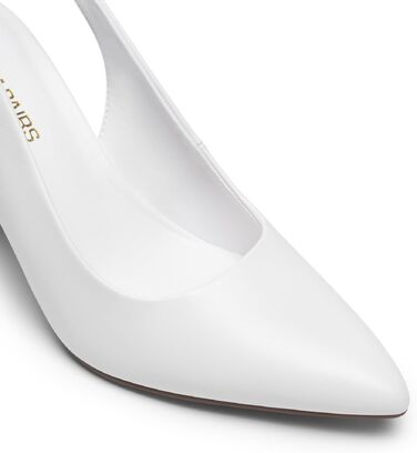 Жіночі туфлі-човники Dream Pairs на підборах з відкритою п'ятою (slingback), білі, розмір 39 EU