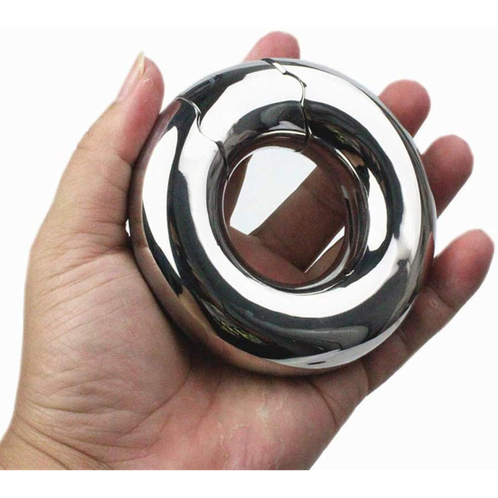 Пеніс-кільце з нержавіючої сталі для чоловіків - стример яєчок, затримка еякуляції, доросле секс-іграшка (24*33 мм, 640 г)
