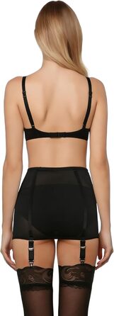 Корсет Daen з високою талією, металева пряжка, знімний мереживний декор, спідня білизна, 6 кілець, стрінг-пояс (Чорний, M)