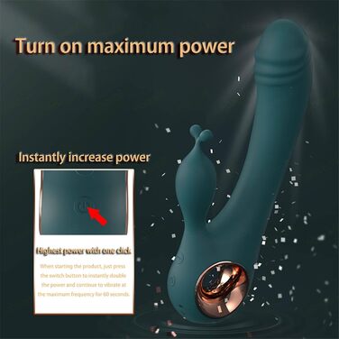 Вібратор Rabbit Realistische Вібратори для жінок: стимуляція клітора та G-точки, 10 режимів, тихий, темно-зелений