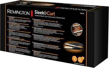 Випрямляч для волосся Remington Sleek & Curl S6500 з керамічним покриттям Ultra-Turmalin, LCD-дисплеєм, 150-230°C для випрямлення та створення локонів