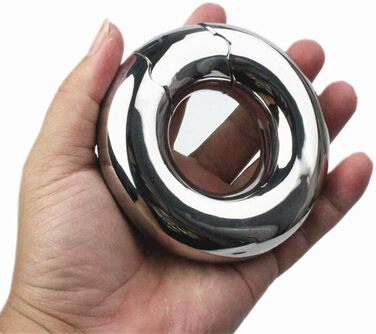 Пеніс-кільце з нержавіючої сталі для чоловіків - стример яєчок, затримка еякуляції, доросле секс-іграшка (24*33 мм, 640 г)