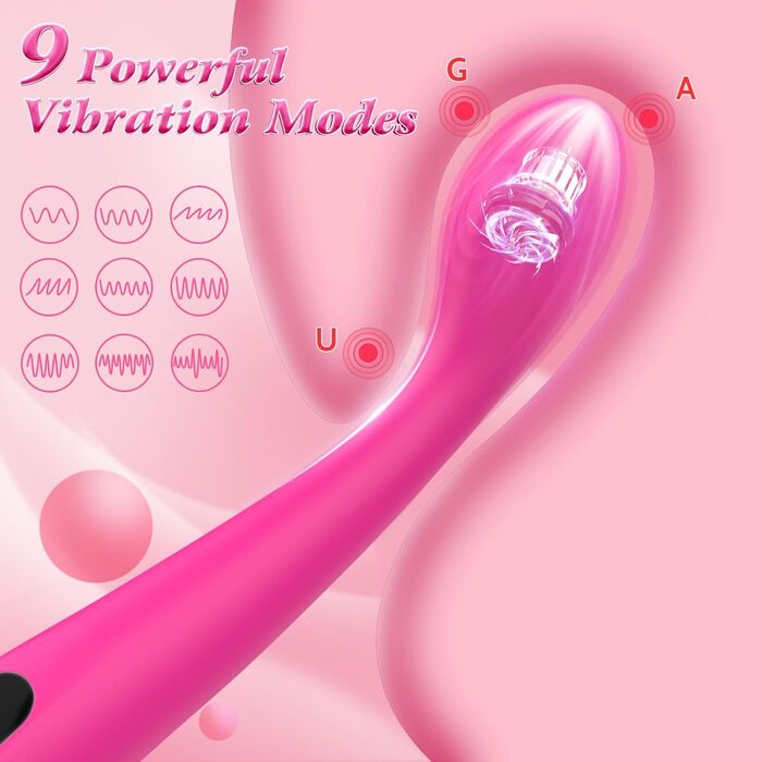 Вібратор для жінок Dildo - секс-іграшка з 9 режимами вібрації, стимулятор клітора, тихий, для пар (Колір/2)