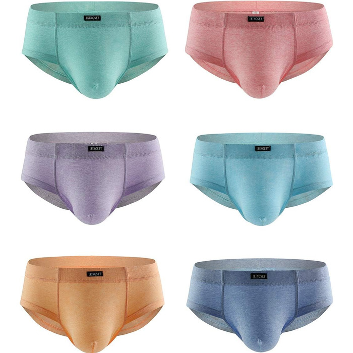 Сліпекси чоловічі iKingsky бавовняні, сексуальні, з витягуванням, підтягуючі талію, для чоловіків XXL, 6 шт. в упаковці