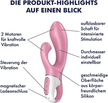 Satisfyer Air Bunny 2 - вібратор з надувним валом | Силікон | 12 режимів | Для жінок