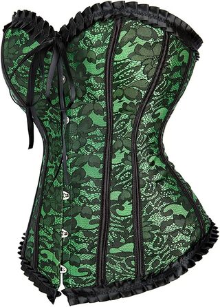 Корсет Grebrafan для жінок, корсет-боді з мережива, класичний, зелений, 42-44