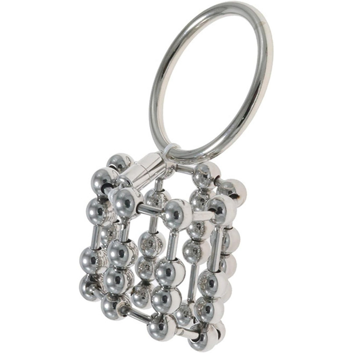 Кільце для пеніса з нержавіючої сталі Axcroo з ремінцем, кільце для яєчок, металеві кульки, кільця для пеніса, розтягувач яєчок, еротична іграшка для чоловіків, затримка еякуляції (38 мм)