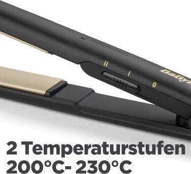 Випрямляч для волосся BaByliss Ceramic ST089E 2-в-1 (випрямлення та завивка), керамічне покриття, 200-230°C, універсальна напруга для подорожей, чорний