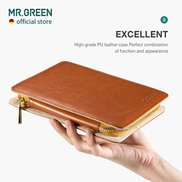 Професійний набір для манікюру та педикюру MR.GREEN 12-в-1, інструменти з нержавіючої сталі у шкіряному чохлі, подарунковий набір для догляду за нігтями