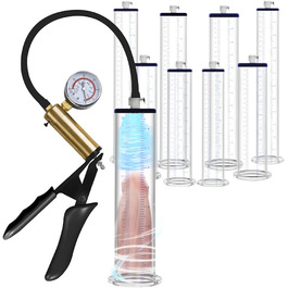 Насос для збільшення статевого члена Jpscor: преміум якість, силіконовий, з манометром, для чоловіків. SM Sex Toy