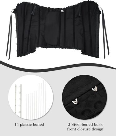 Корсет для жінок - бюстгальтер-корсет, чорний, розмір L