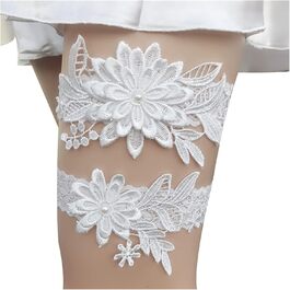 Стрічка для нареченої ACiyD, мереживна стрічка для ноги на весілля, бал, мереживний кільце для ноги (білий)