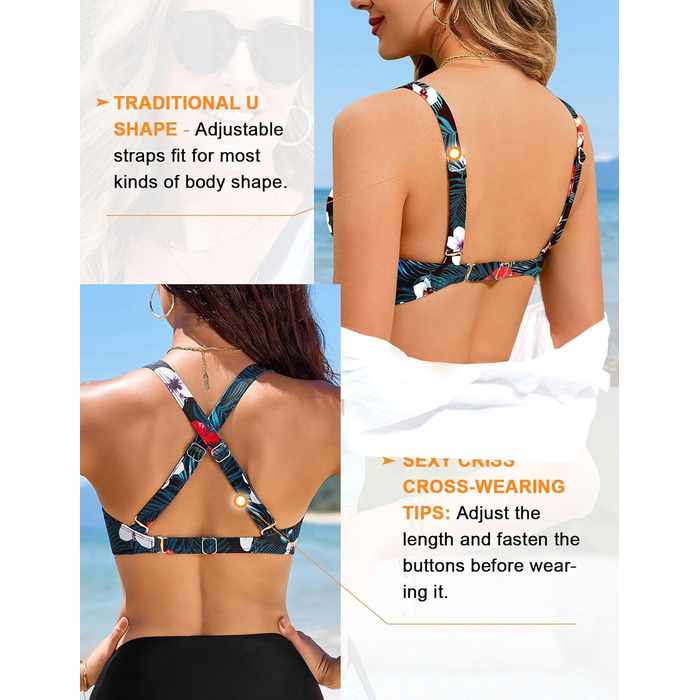 Бікіні жіночий комплект Nadeer: сексуальний V-подібний виріз, push-up, двочастинний, кросовер, висока талія, пляжна мода, рожево-блакитний (S)