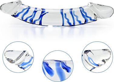 Анальний стимулятор з двома головками (G-точка, масаж простати) - синій, з ехідою