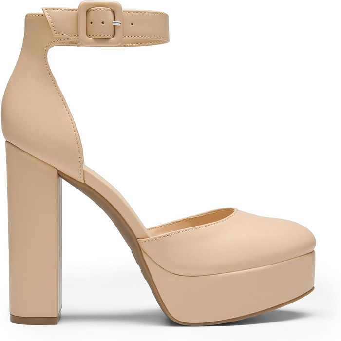 Жіночі туфлі на високих підборах з платформою DREAM PAIRS, бежевий колір (Nude), PU-шкіра, розмір 37 EU