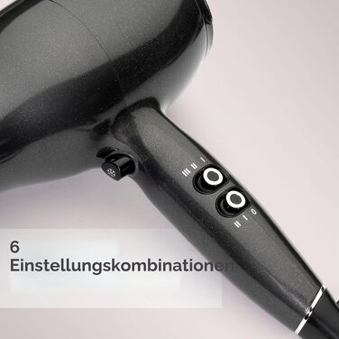 Професійний фен для волосся BaByliss Pro Power 2300W з іонною технологією Anti-Frizz, AC-мотором, 3 температурними та 2 швидкісними режимами, чорний, D5245E