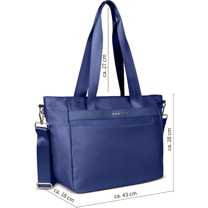 Жіноча сумка-шопер Bugatti Mare 2.0, велика легка сумка Tote Bag з відділеннями, синя