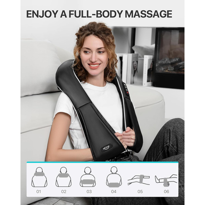 Масажер для шиї та плечей Shiatsu з інфрачервоним підігрівом, 3D електричний масажер для спини та шиї (подарунковий варіант)