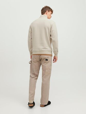 Чоловічий в'язаний кардиган Jack & Jones з чверть-застібкою на блискавці, однотонний, розмір XXL, колір Scarab